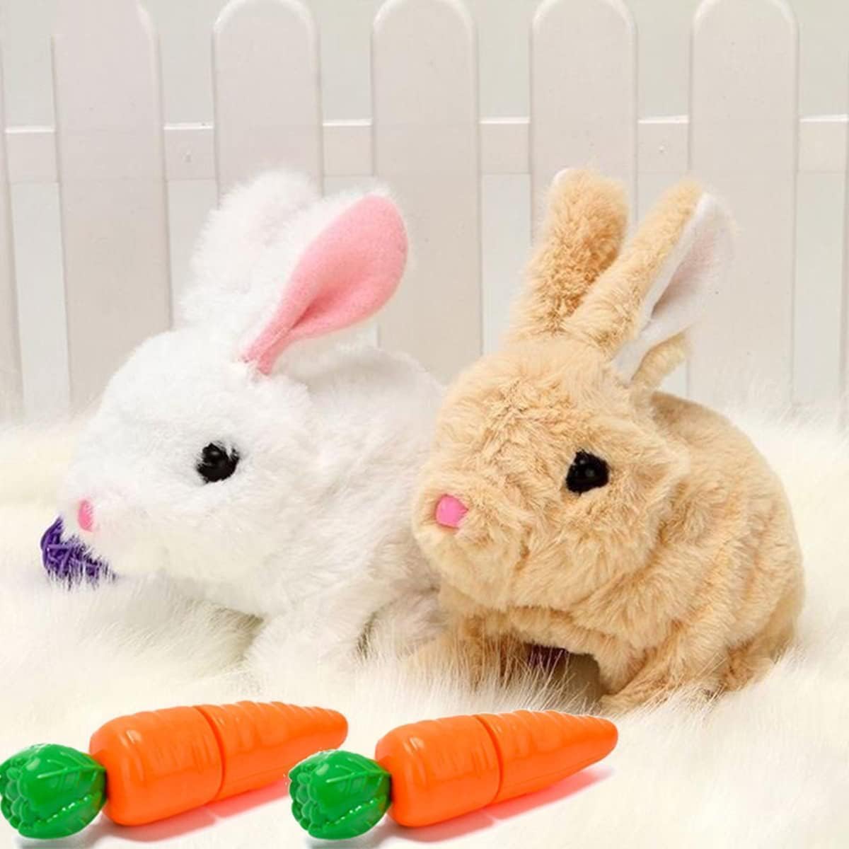 (Pack of 5) Easter Bunny Toy, Rabbit Interactive Hopping Electronic Pet Plush Bunny Toy with Sounds and Movements