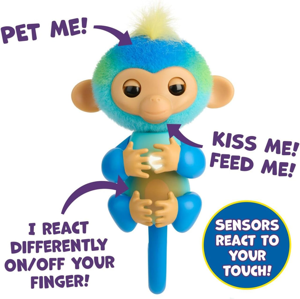 (Pack of 6) Interactive Baby Monkey Reacts to Touch – 70+ Sounds & Reactions – Leo (Blue)