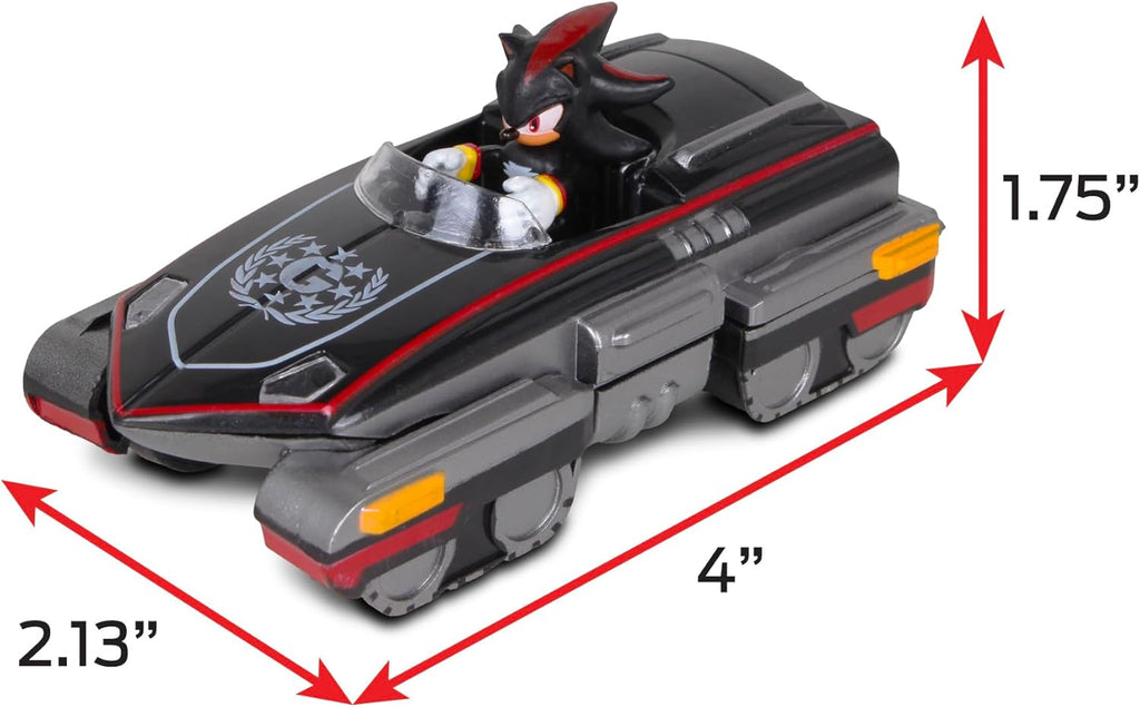 (Pack of 8) Sonic The Hedgehog All-Stars Racing Transformed Shadow Pull Back Racer; No Batteries Required; Pull Back, Let go, and Watch Shadow Race,Black