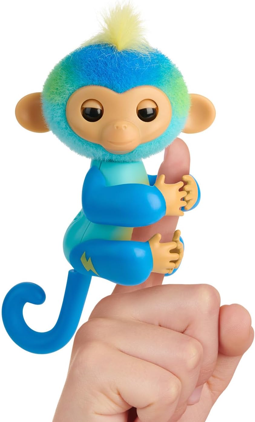 (Pack of 6) Interactive Baby Monkey Reacts to Touch – 70+ Sounds & Reactions – Leo (Blue)