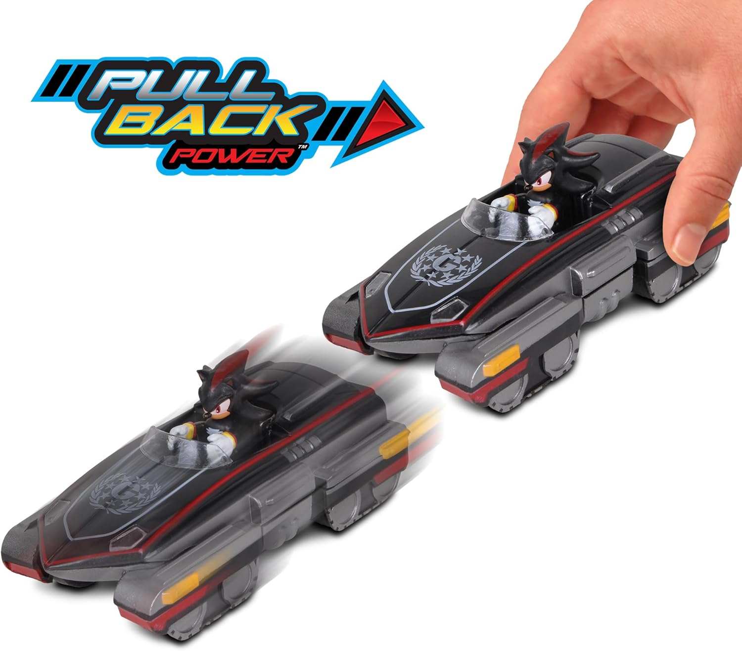 (Pack of 8) Sonic The Hedgehog All-Stars Racing Transformed Shadow Pull Back Racer; No Batteries Required; Pull Back, Let go, and Watch Shadow Race,Black