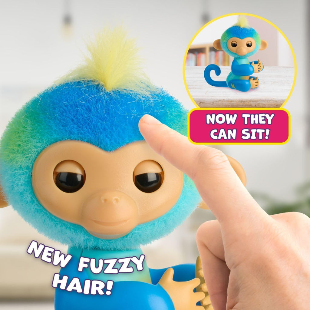 (Pack of 6) Interactive Baby Monkey Reacts to Touch – 70+ Sounds & Reactions – Leo (Blue)