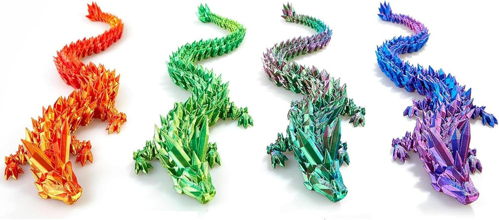 (Pack of 7) 12inch 3D Printed Dragon Egg,Mystery Crystal Dragon Fidget Toys,Articulated Dragon,Home Desk Decor Easter Surprise Dinosaur Eggs,Adults Fidget Toys for Autism/ADHD (Laser Purple)