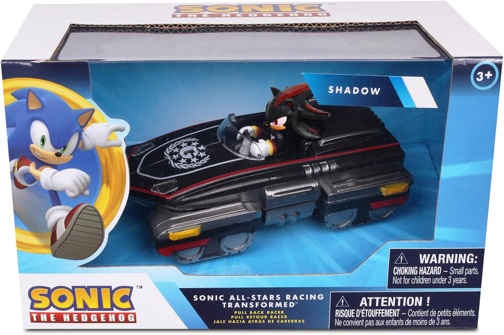 (Pack of 8) Sonic The Hedgehog All-Stars Racing Transformed Shadow Pull Back Racer; No Batteries Required; Pull Back, Let go, and Watch Shadow Race,Black