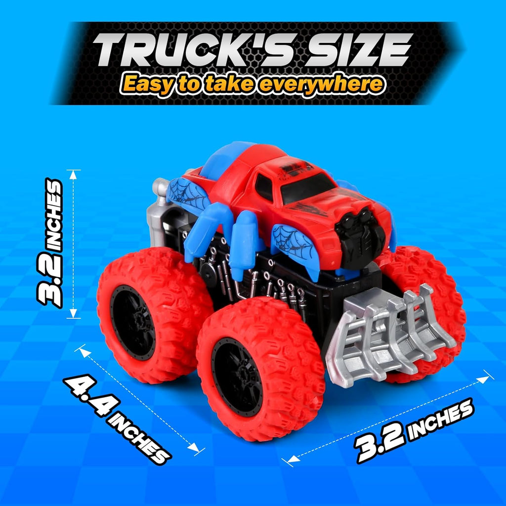 (Pack of 9)Monster Truck Toys for Kids, 6 Pack Friction Powered Push and Go Cars