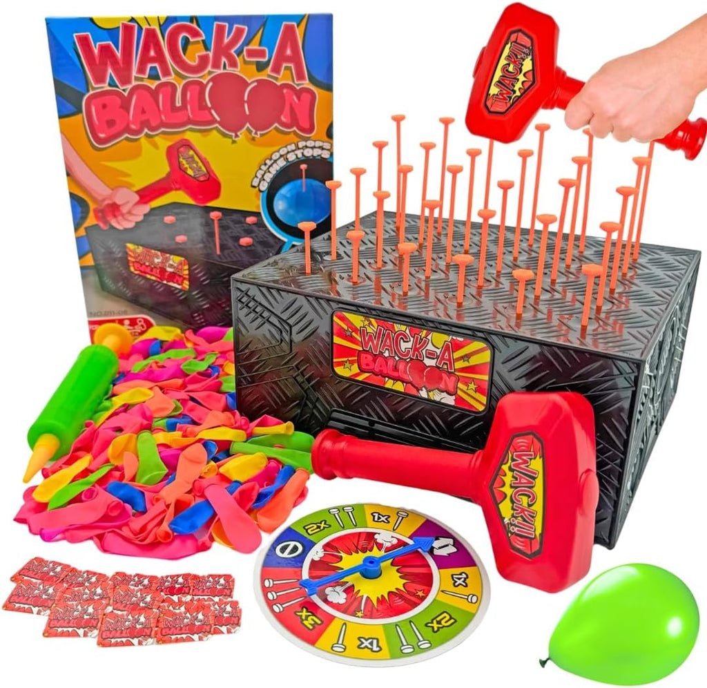 (Pack of 5) Wack A Balloon Pop Game for Kids and Family, Interactive Balloon Popping Board Activity, Tabletop Party Play for Family Night, Birthday Gift Ages 4+