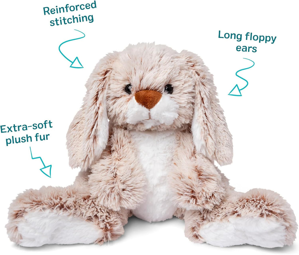 (Pack of 4)Burrow Bunny Stuffed Animal Plushie with Big Feet, Floppy Ears & Fluffy Tail, Adorable Pretend Play Toddler Toys for Girls & Boys 3+