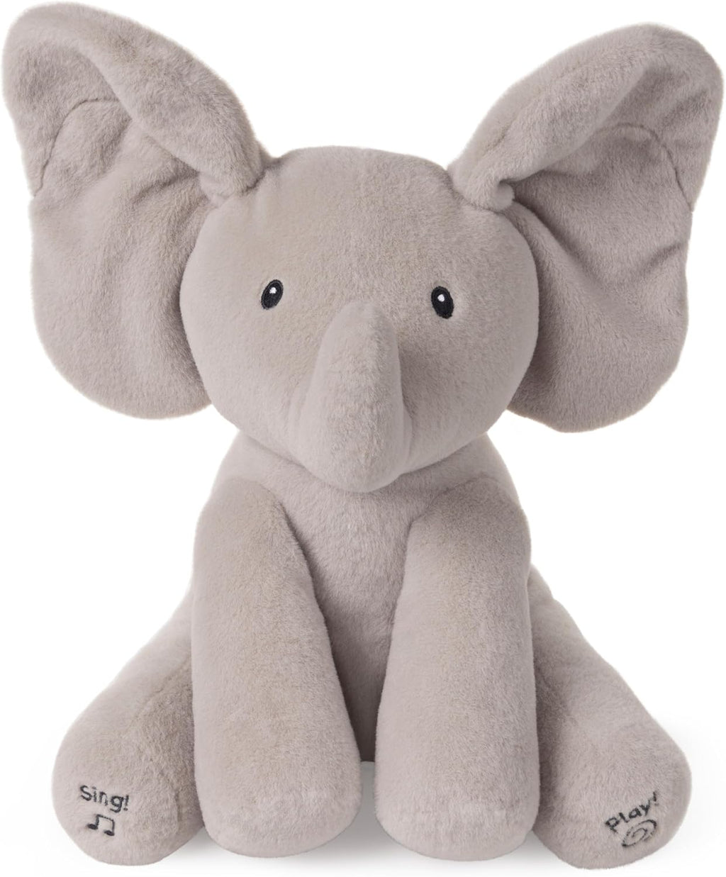 (Pack of 8) Baby Animated Flappy The Elephant Plush, Singing Stuffed Animal Baby Toy for Ages 0 and Up, Gray, 12"