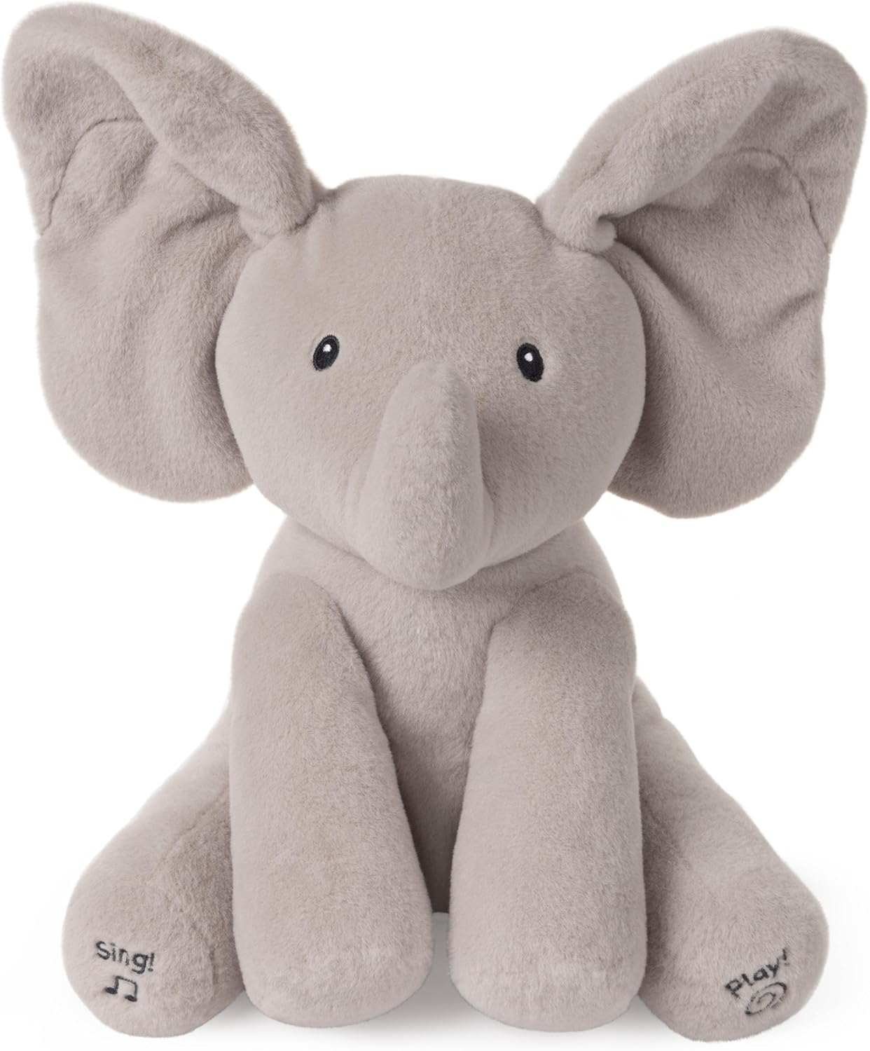 (Pack of 8) Baby Animated Flappy The Elephant Plush, Singing Stuffed Animal Baby Toy for Ages 0 and Up, Gray, 12"