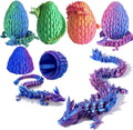 (Pack of 7) 12inch 3D Printed Dragon Egg,Mystery Crystal Dragon Fidget Toys,Articulated Dragon,Home Desk Decor Easter Surprise Dinosaur Eggs,Adults Fidget Toys for Autism/ADHD (Laser Purple)