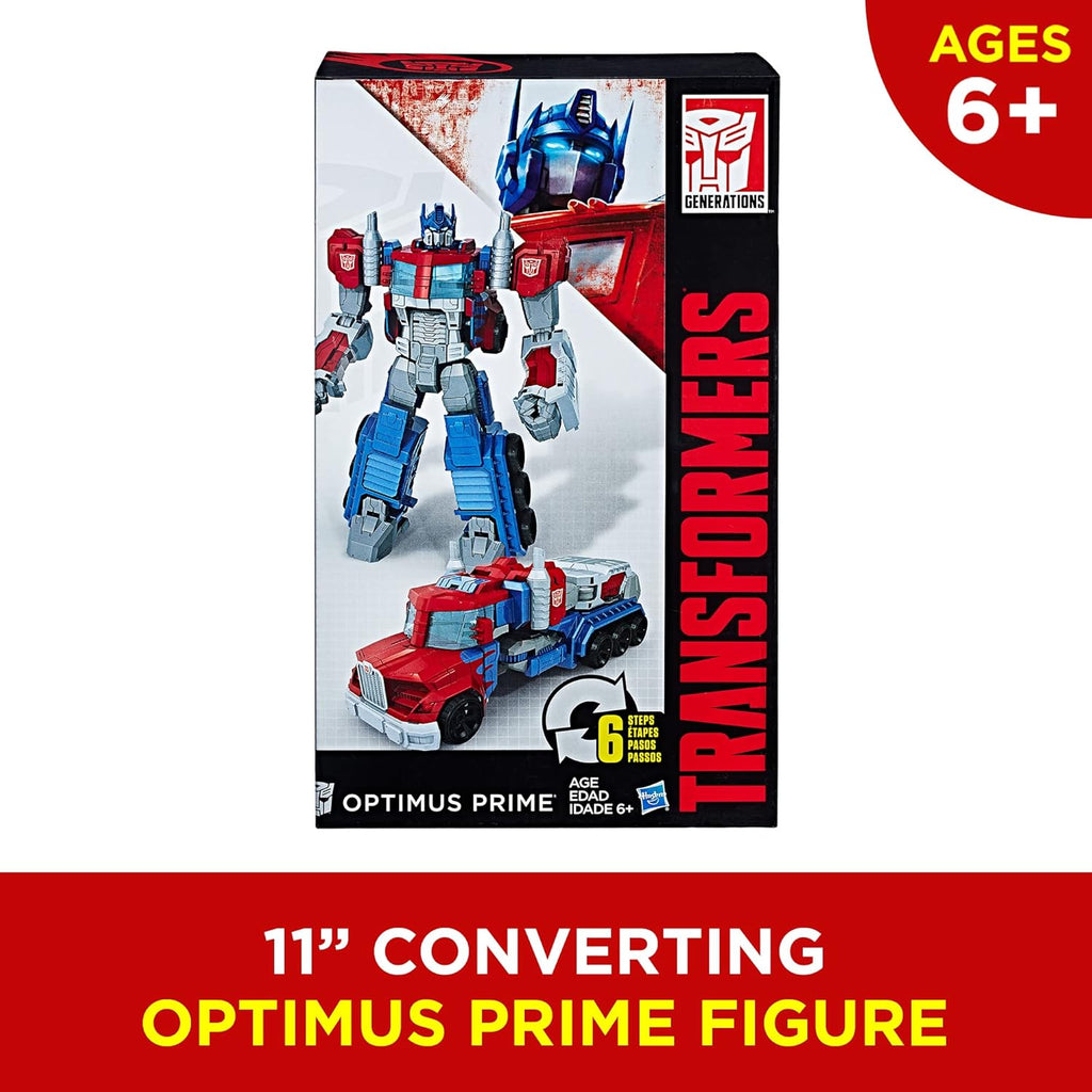(Pack of 4) Heroic Optimus Prime Action Figure - Timeless Large-Scale Figure, Changes into Toy Truck - Toys for Kids 6 and Up, 11-inch