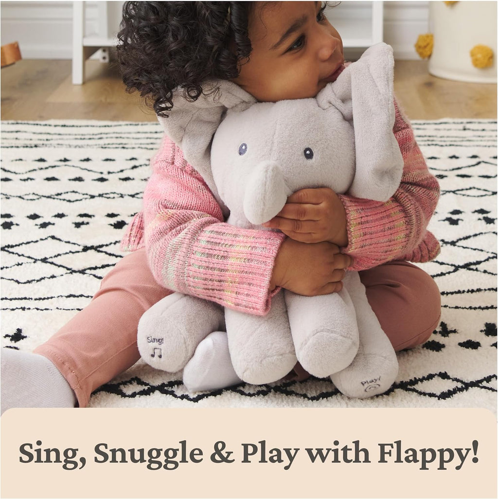 (Pack of 8) Baby Animated Flappy The Elephant Plush, Singing Stuffed Animal Baby Toy for Ages 0 and Up, Gray, 12"