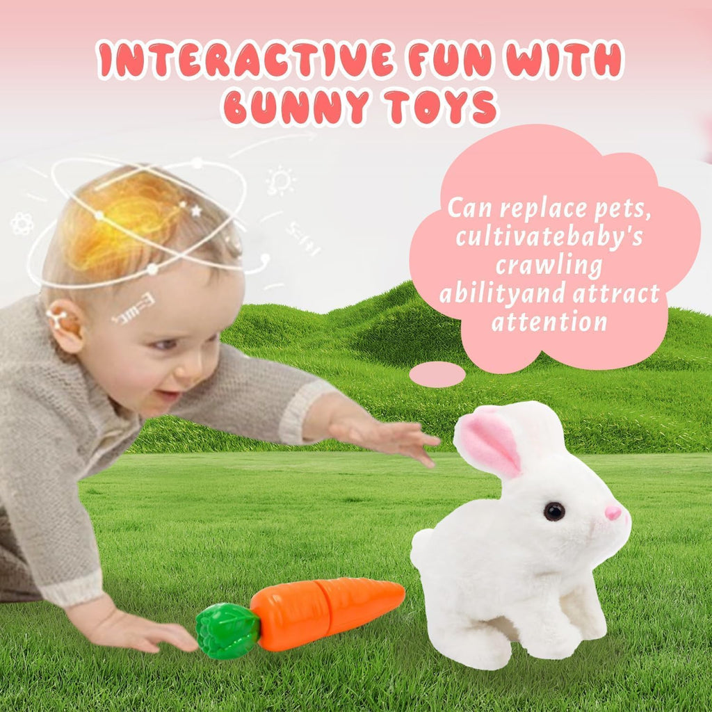 (Pack of 5) Easter Bunny Toy, Rabbit Interactive Hopping Electronic Pet Plush Bunny Toy with Sounds and Movements